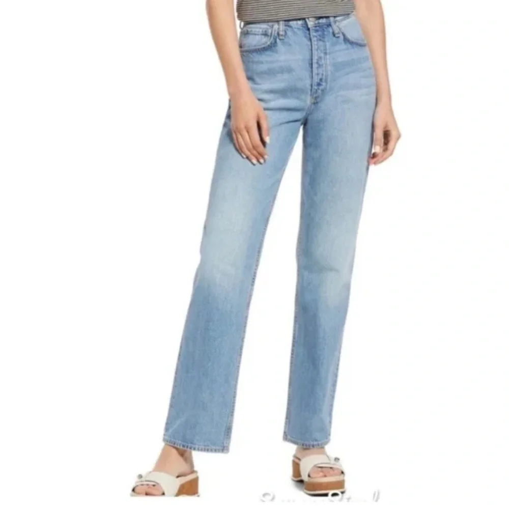 rag & bone Alex Light Blue Straight Leg Jeans Size 26 Worn 3 times - Picture 1 of 7